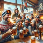 DALL·E 2023-11-12 14.03.17 - A photorealistic image of an après-ski beer party, with people dressed in ski gear, holding beer mugs. The scene is set in a cozy mountain lodge with .png